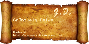 Grünzweig Dalma névjegykártya